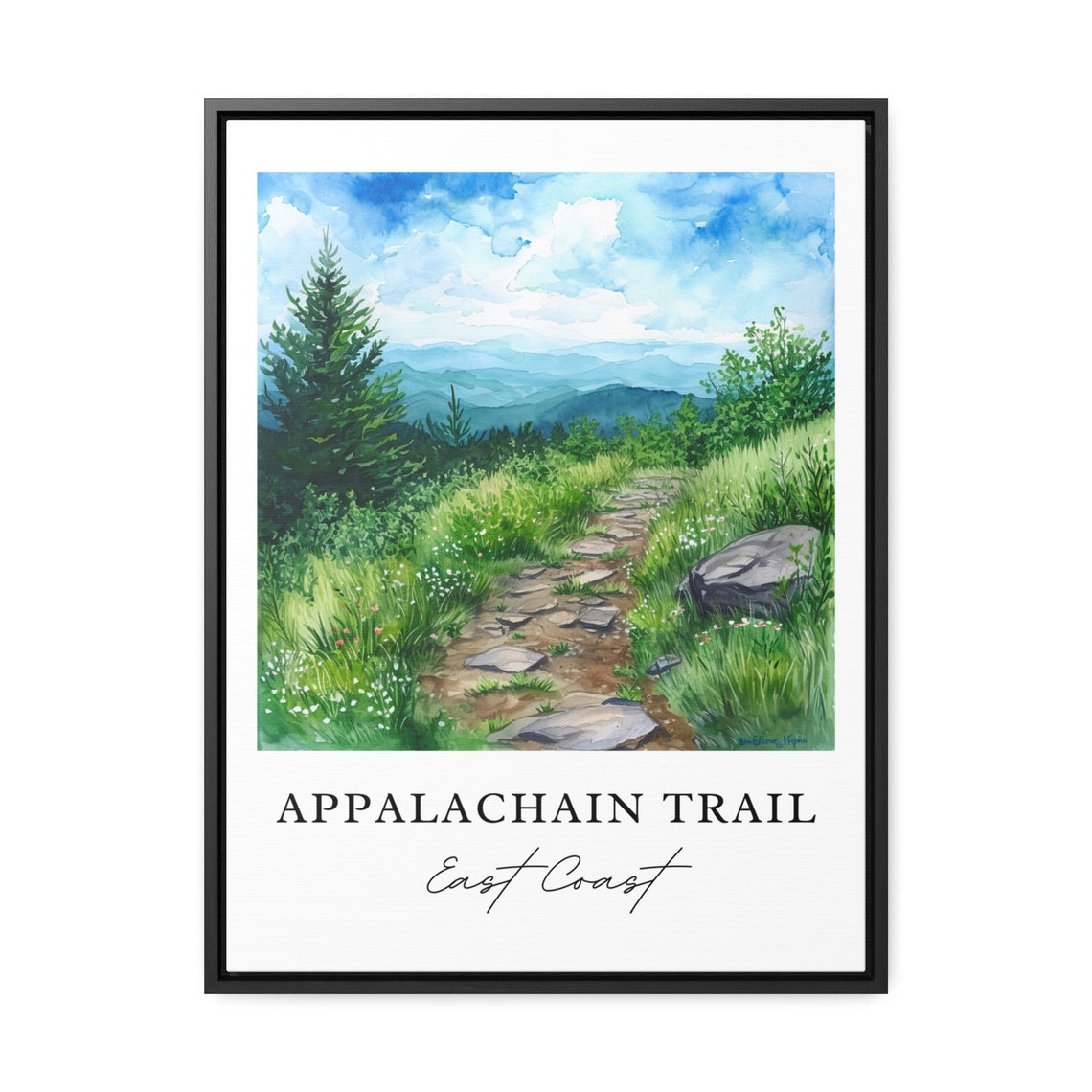 Appalachian Trail East Coast Hiking Path Watercolor Hiker Poster - Image 2