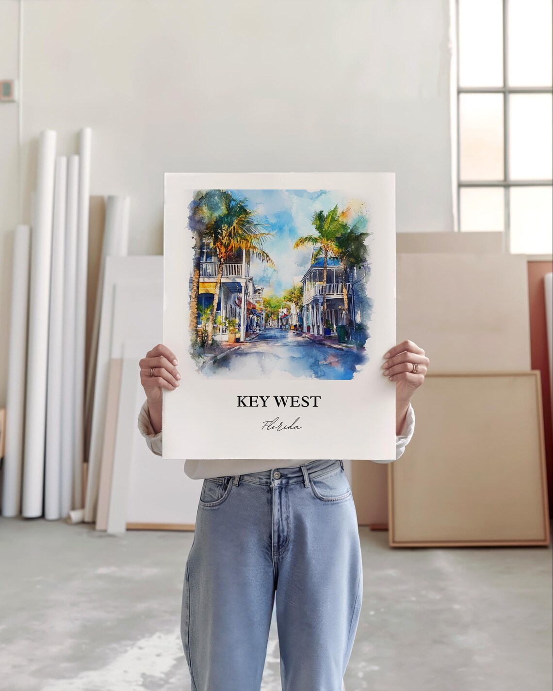 Key West FL Watercolor Travel Poster, Florida Keys - Image 5