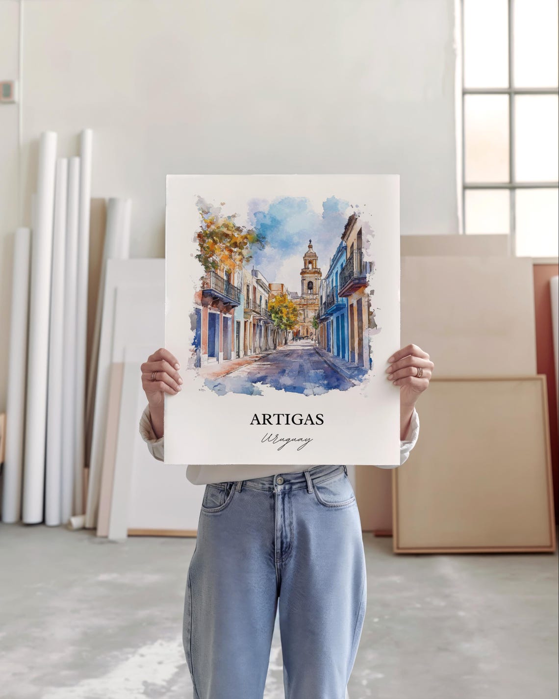 Artigas Uruguay Watercolor Travel Poster, Art Print - Image 6