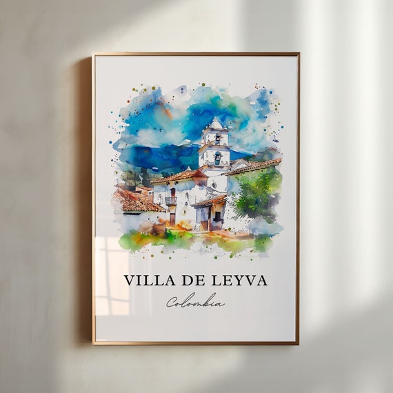 Villa De Leyva Wall Art Colombia Print Bogot Watercolor Gift Travel Poster Housewarming