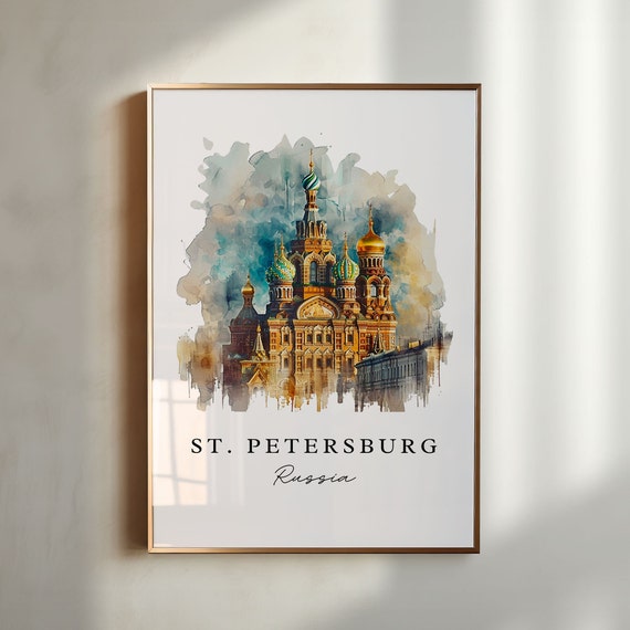 St Petersburg Russia Travel Poster, Custom Text