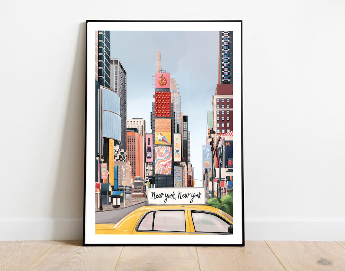 Times Square New York Travel Poster, Urban Scene
