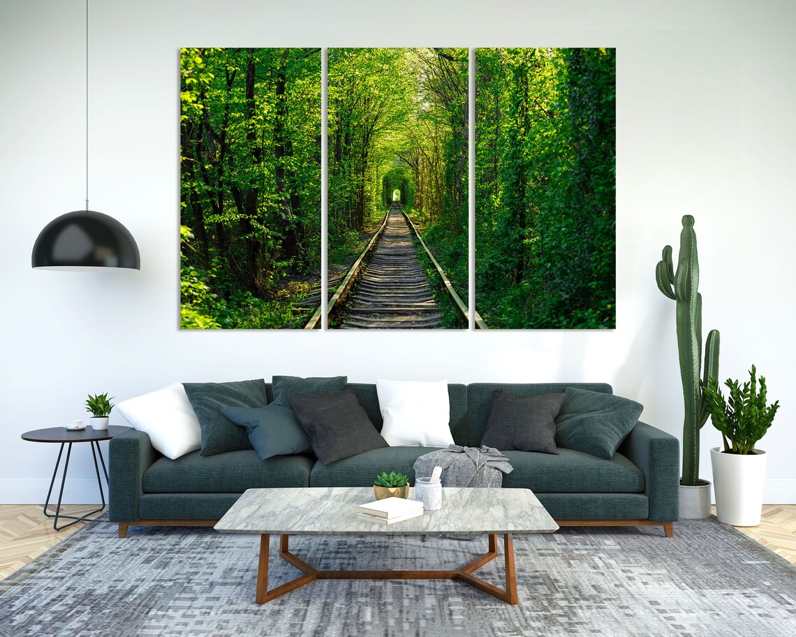 Tunnel of Love Railway Track Green Forest Spring Nature Poster - Image 2