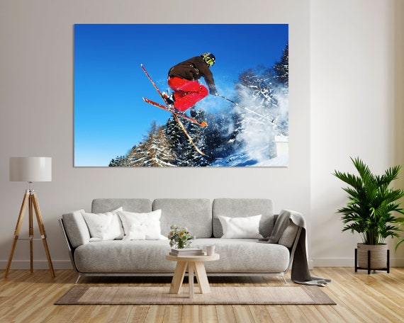 Ski Art Print Popular Art For Home Skiing Photo Modern Winter Decoration For House Ski Original Decor Skiing Wall Art Sport Art