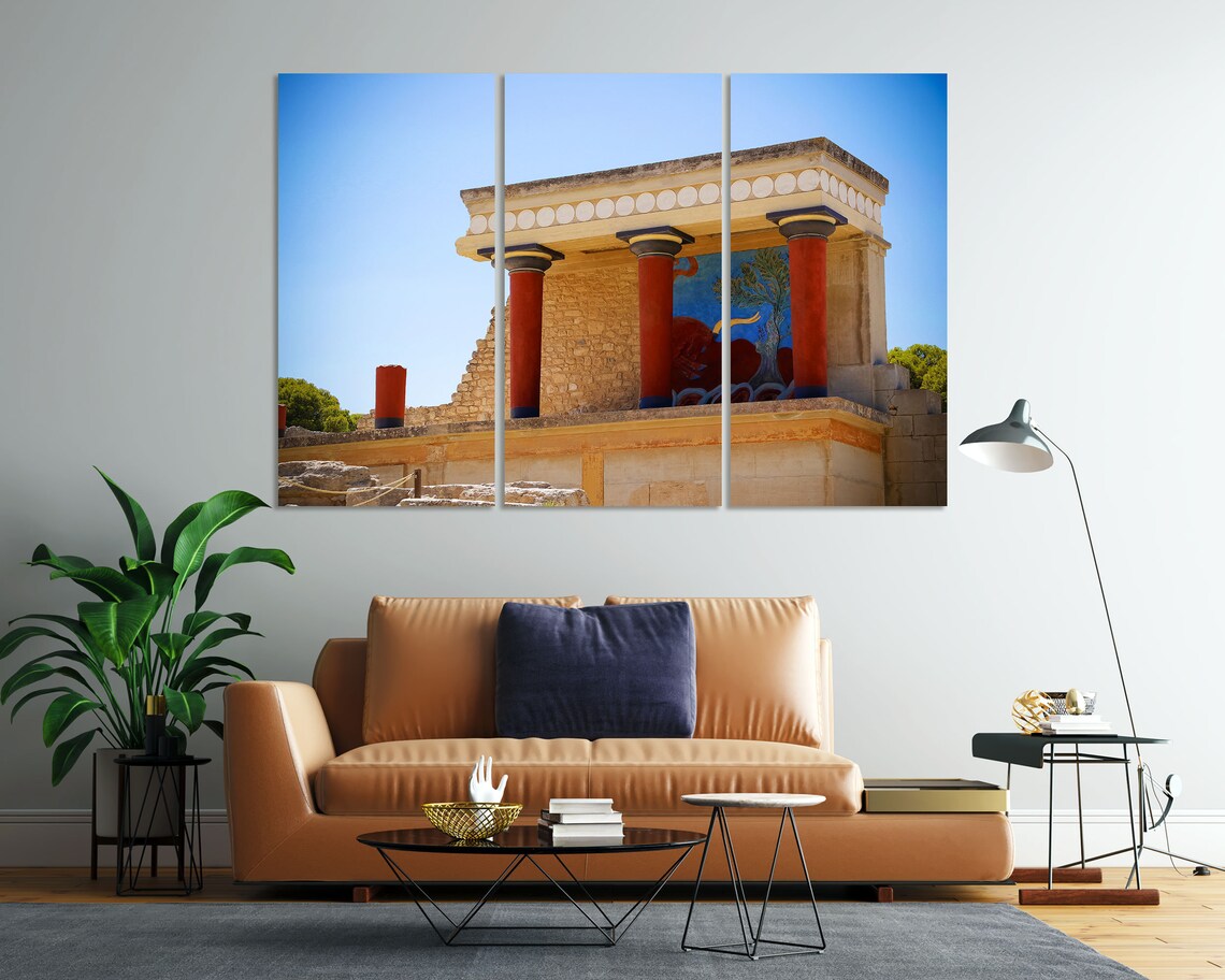 Knossos Palace Crete Minoan Red Columns Bull Fresco Greece Poster - Image 7