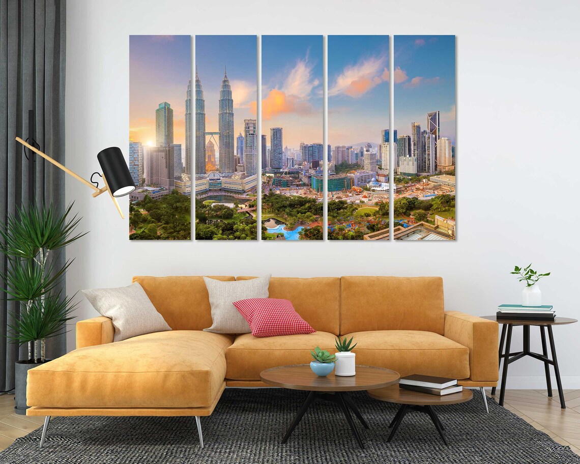 Kuala Lumpur Petronas Towers Sunset Skyline Malaysia Travel Poster - Image 4