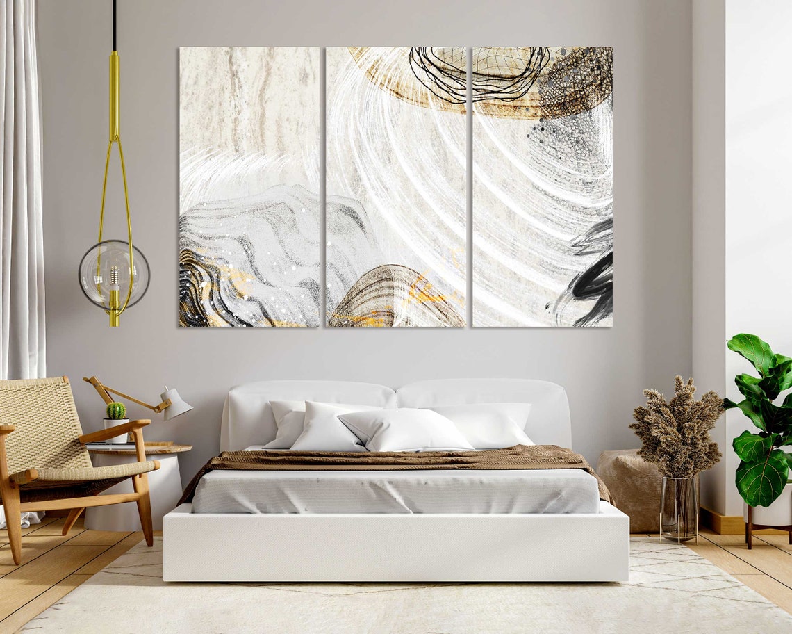 Elegant Abstract Vintage Tones Swirls Modern Minimalist Art Print