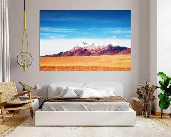Desert And Mountains Picture Print On Plateau Altiplano Painting Art For Gift Bolivia Decor For Wall Desert Art For Interior