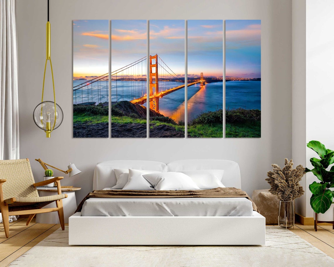 Golden Gate Bridge San Francisco Sunset Twilight Glow Travel Poster - Image 7