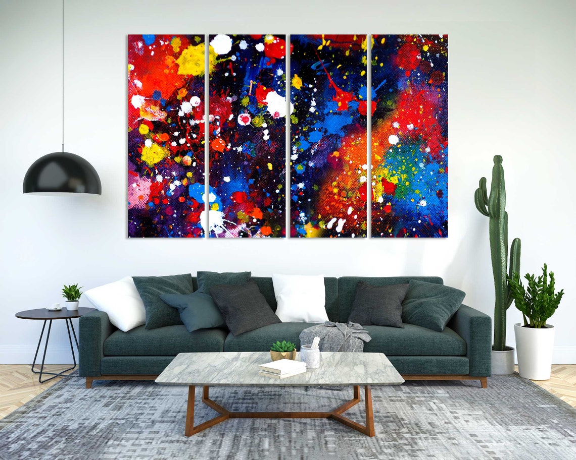 Colorful Paint Splatter Abstract Modern Multicolor Gallery Print - Image 2