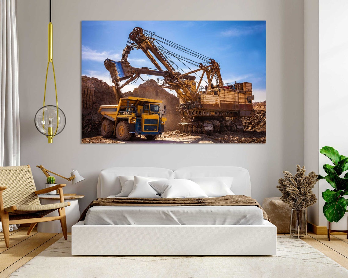 Giant Mining Excavator Loading Dump Truck Open Pit Five Panel Poster - Image 6
