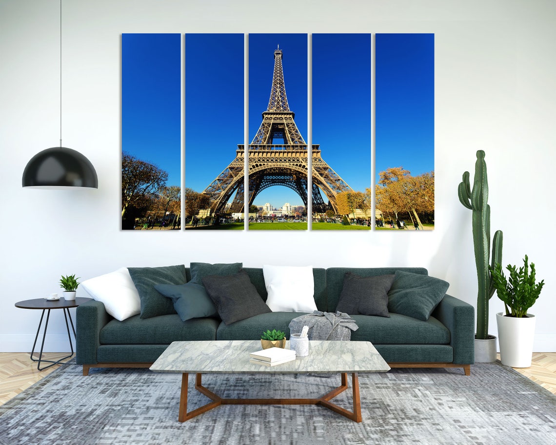 Eiffel Tower Paris Blue Sky Landmark View Autumn Day Travel Poster - Image 7