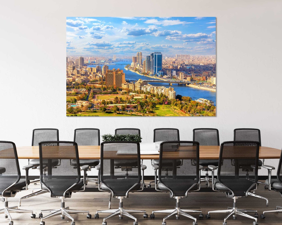 Cairo Egypt Cityscape With Nile River Panoramic View Sunny Day Poster - Image 4