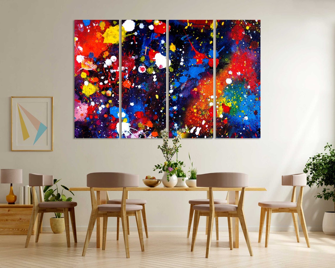 Colorful Paint Splatter Abstract Modern Multicolor Gallery Print - Image 6