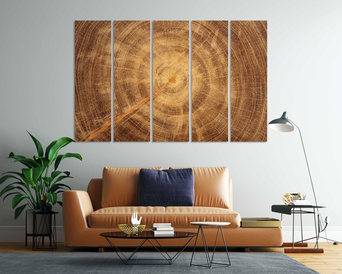 Tree Trunk Cross Section Growth Rings Rustic Wood Texture Wall Poster - Image 6