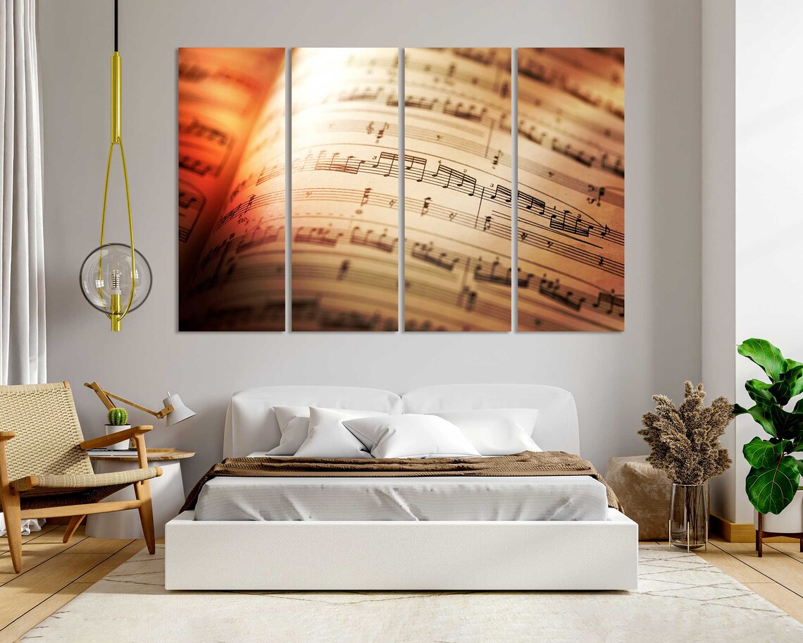 Vintage Sheet Music Close Up Warm Glow Classical Music Lover Wall Art Poster - Image 6