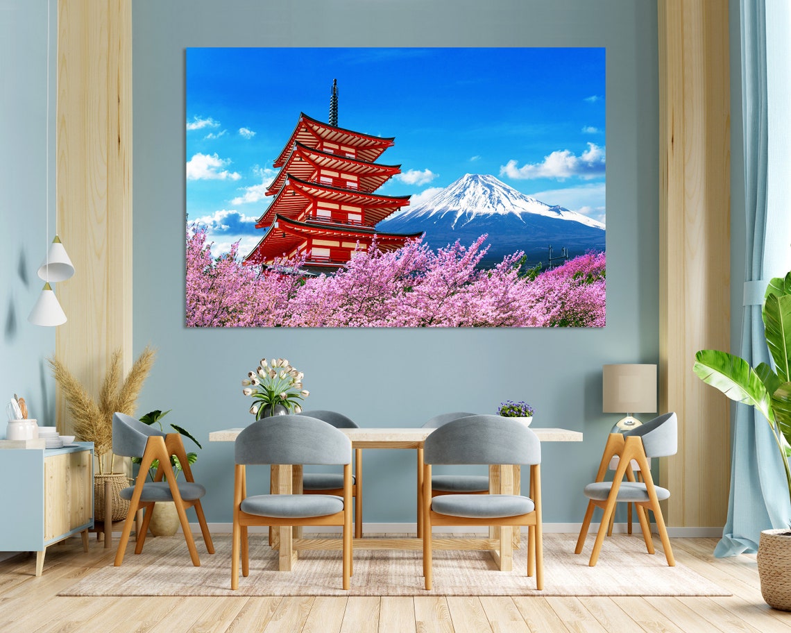 Mount Fuji Chureito Pagoda Cherry Blossoms Spring Japan Travel Poster - Image 3