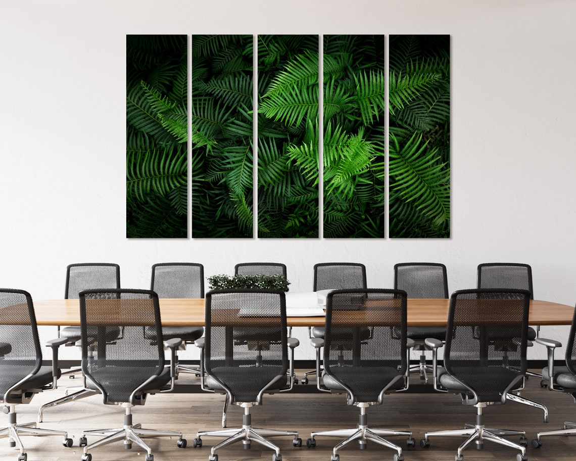 Dark Tropical Fern Leaves Lush Green Foliage Botanical Wall Art Print - Image 4