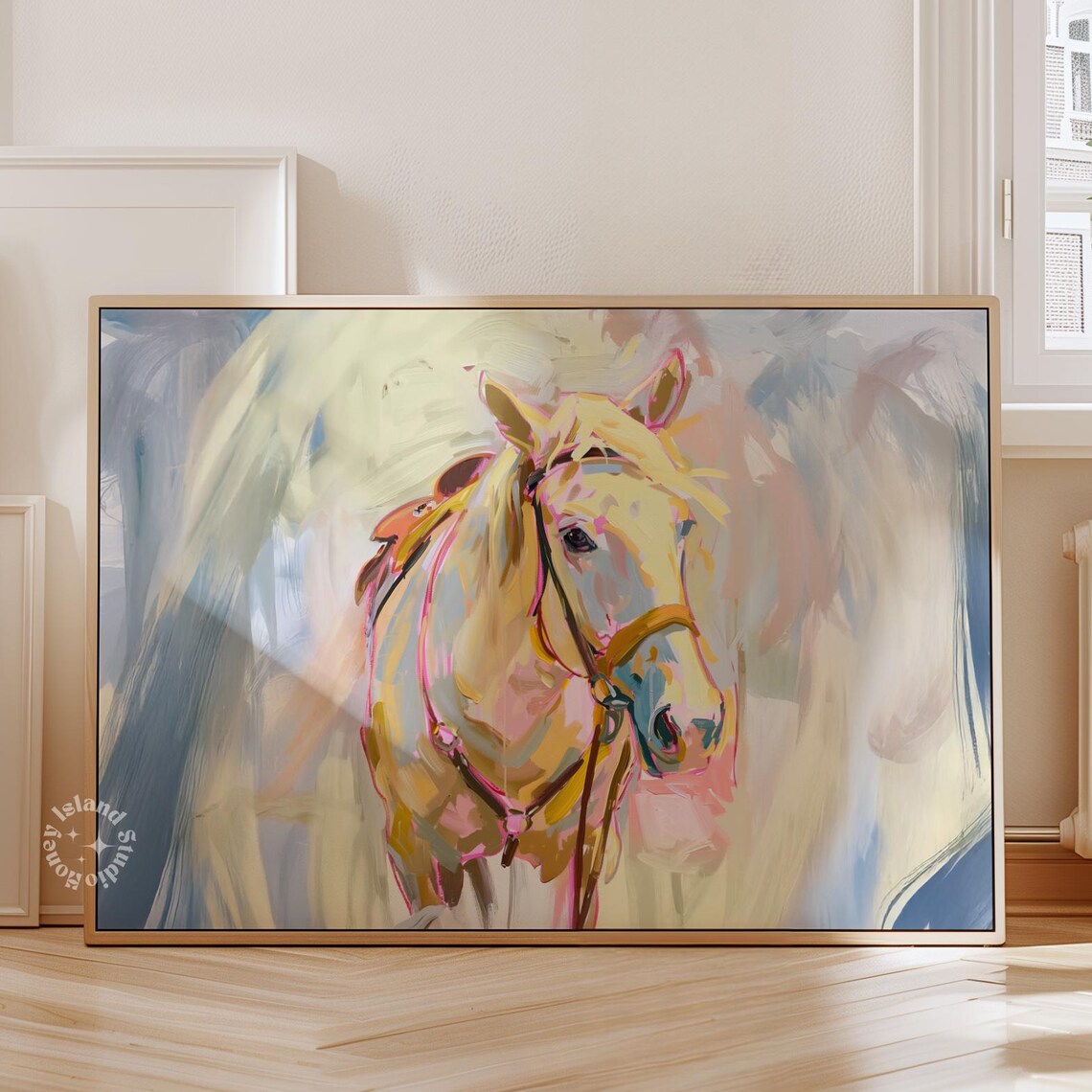Abstract Horse Painting, Western Landscape Art Print