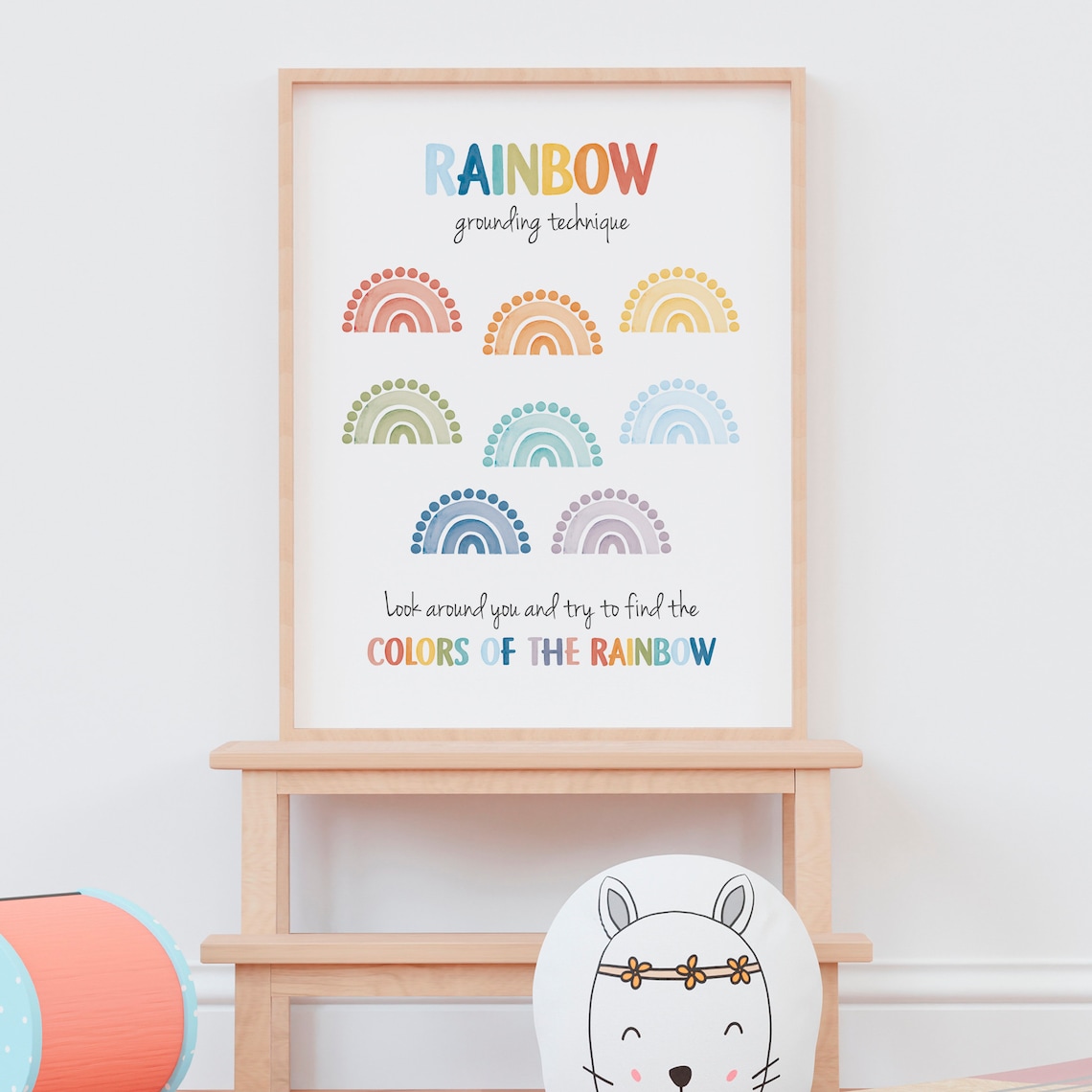 Rainbow Grounding Technique Art Print, Therapy Office Decor - Image 3