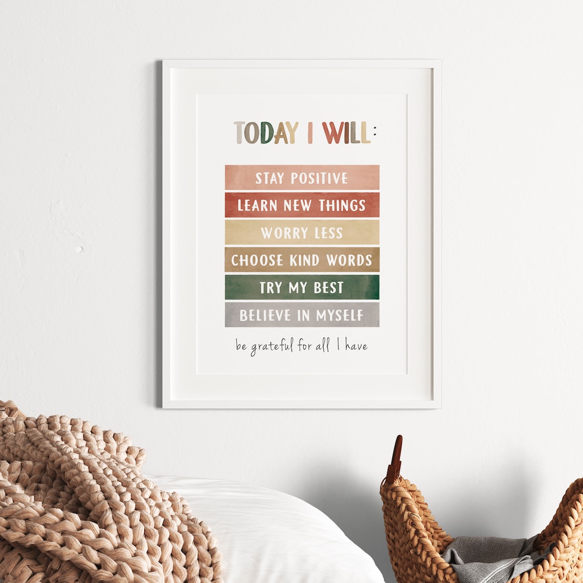 Today I Will Kids Positive Affirmation Wall Print - Image 6