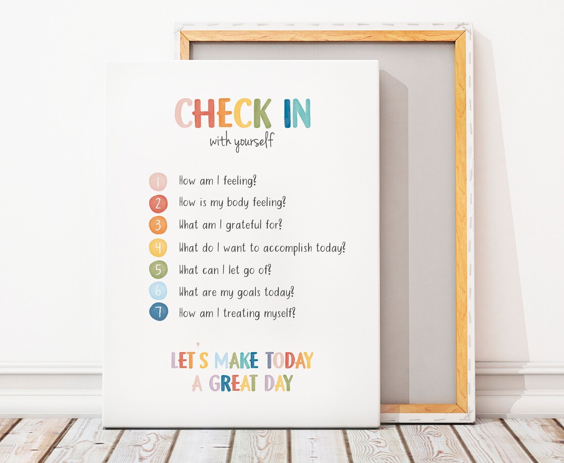 Daily Check In Poster, School Counselor Decor