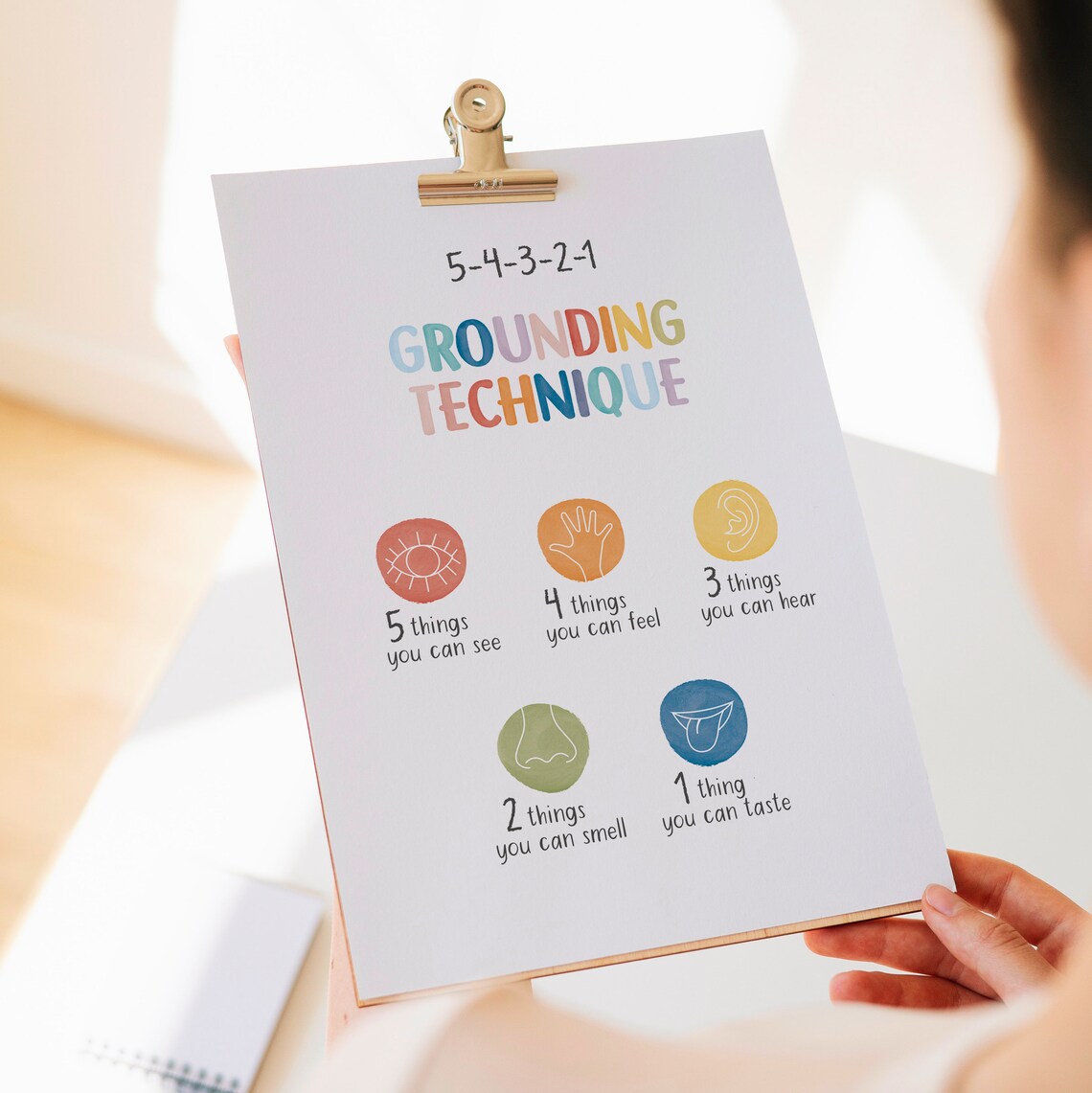 Grounding Technique Poster, CBT Therapy Office Decor - Image 6