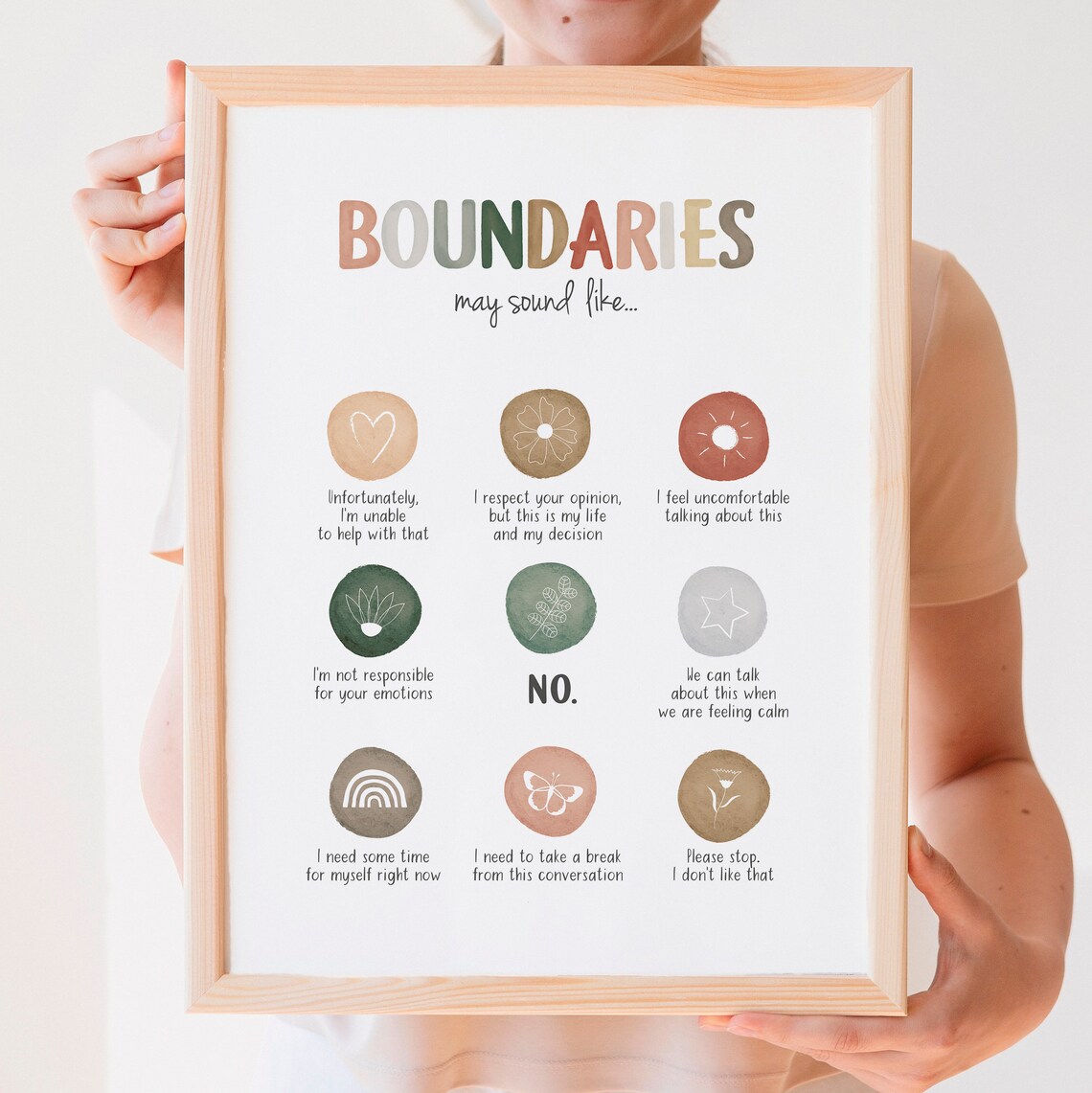 Boundaries Self Respect Therapy Office Poster - Image 6