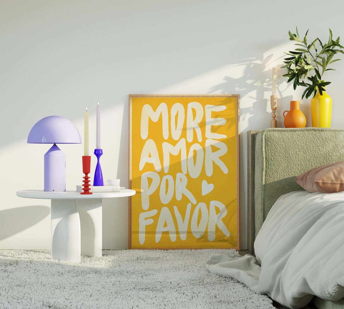 Maximalist Amor Por Favor Sunshine Wall Art Print - Image 3