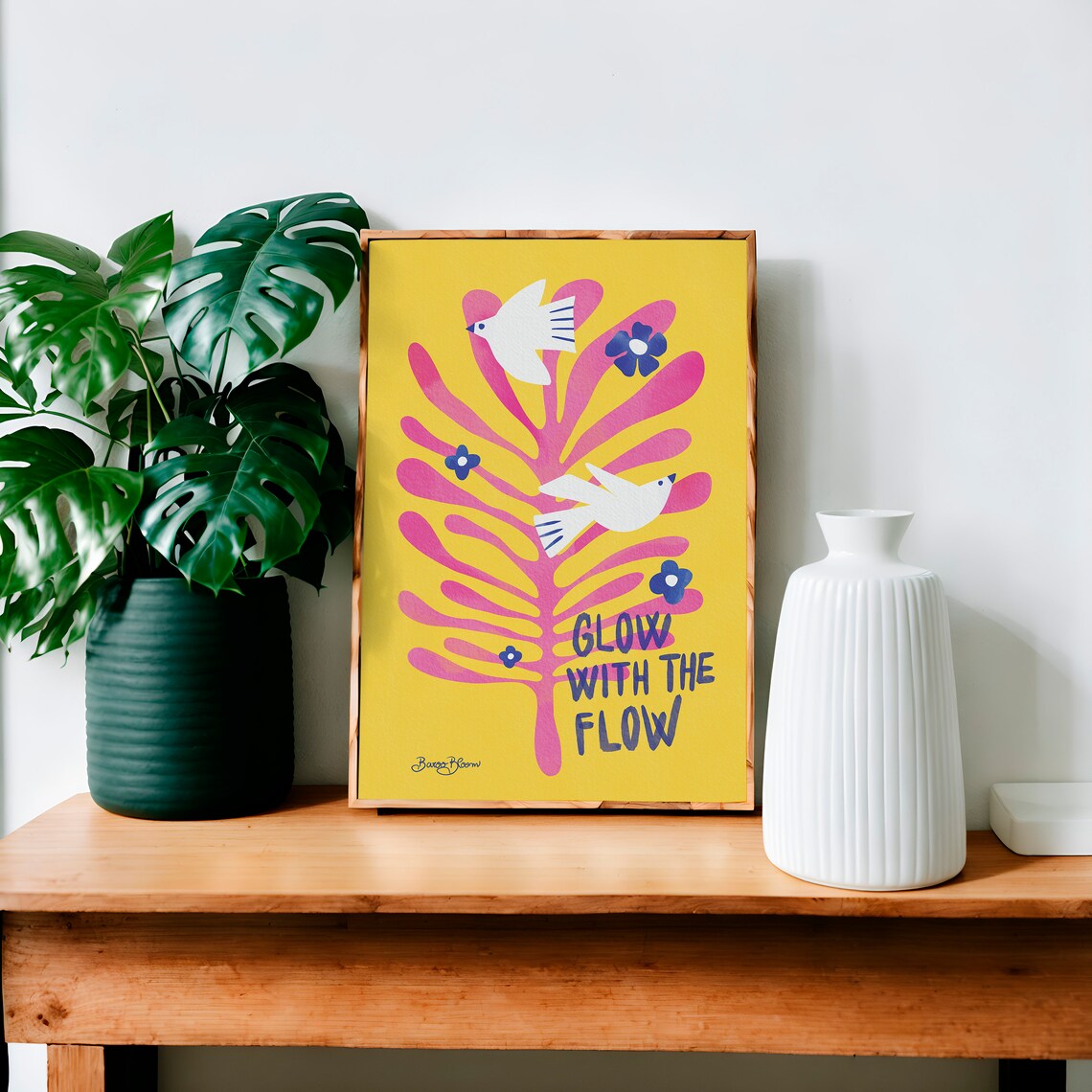 Birds and Flowers Glow With The Flow Poster - Image 5