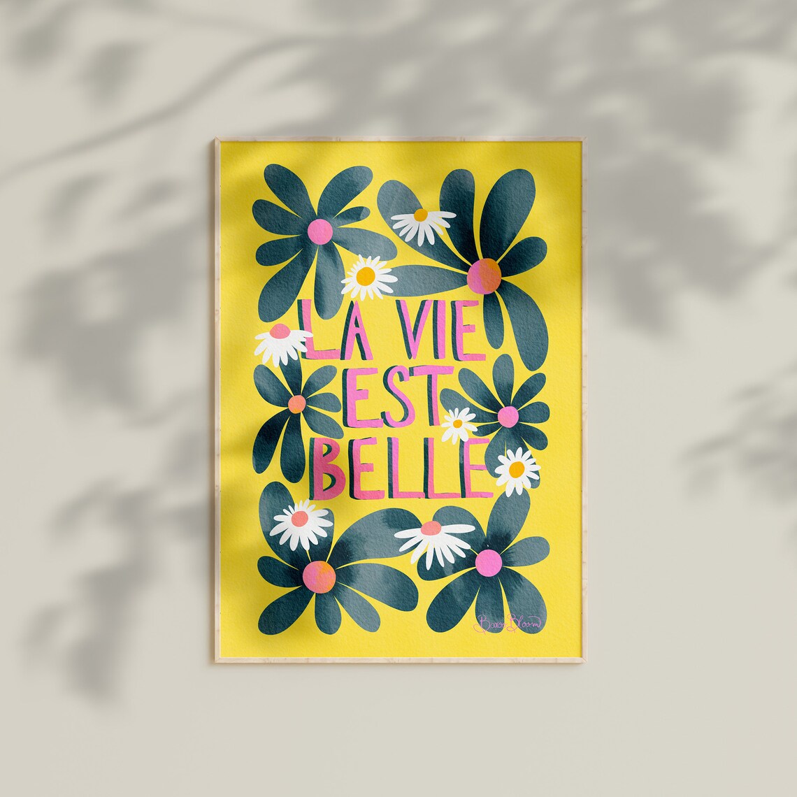 La Vie Est Belle Bold Floral Art Print, Maximalist - Image 2
