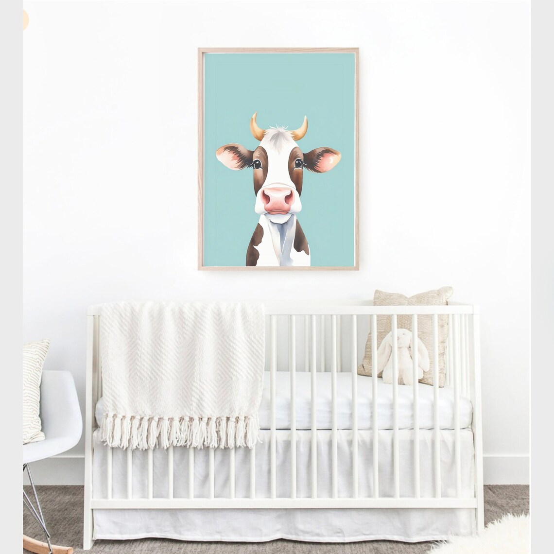 Sweet Baby Deer Fawn Watercolor Woodland Forest Nursery Poster - Image 3