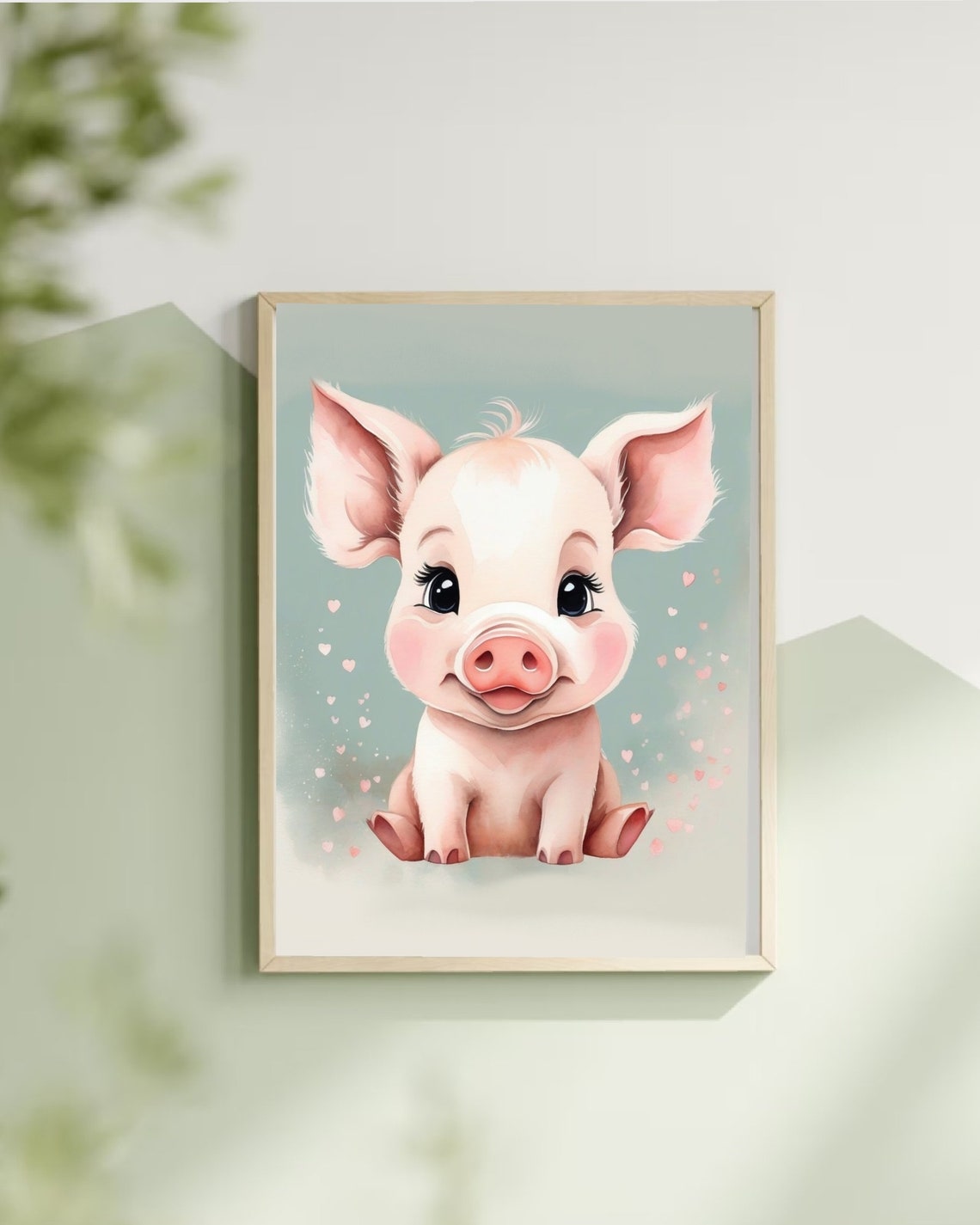 Nursery Art Pig Print Nursery Animal Wall Art Cute Baby Pig Farm Baby Animals Art Little Piglet Art Nursery Decor Kids Art - Image 2