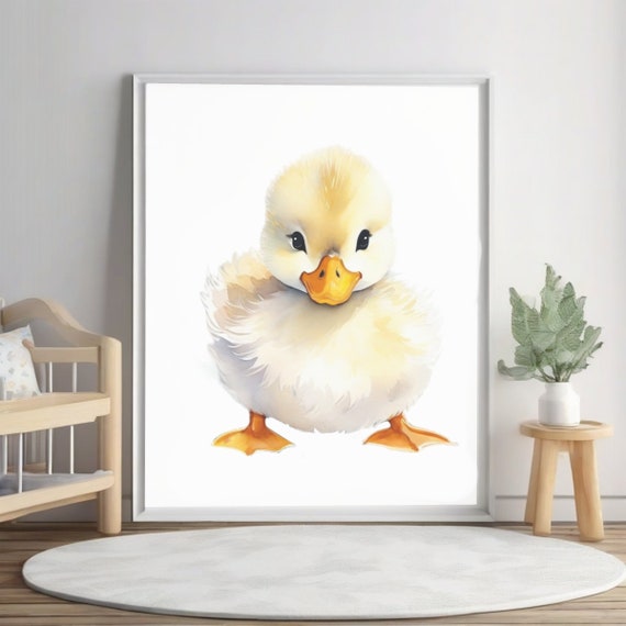 Duck Painting Farm Animals Nursery Decor Duckling Art Print Baby Animal Duck Posters Farm Nursery Wall Art Prints Farmouse Decor