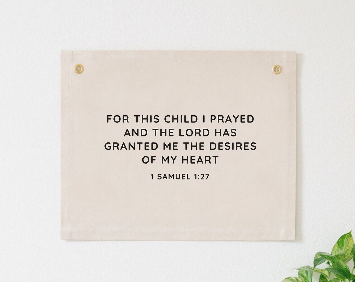 For This Child I Prayed Nursery Scripture Banner