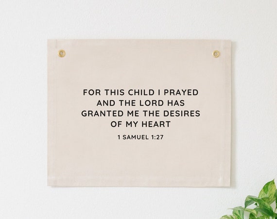For This Child I Prayed Nursery Scripture Banner