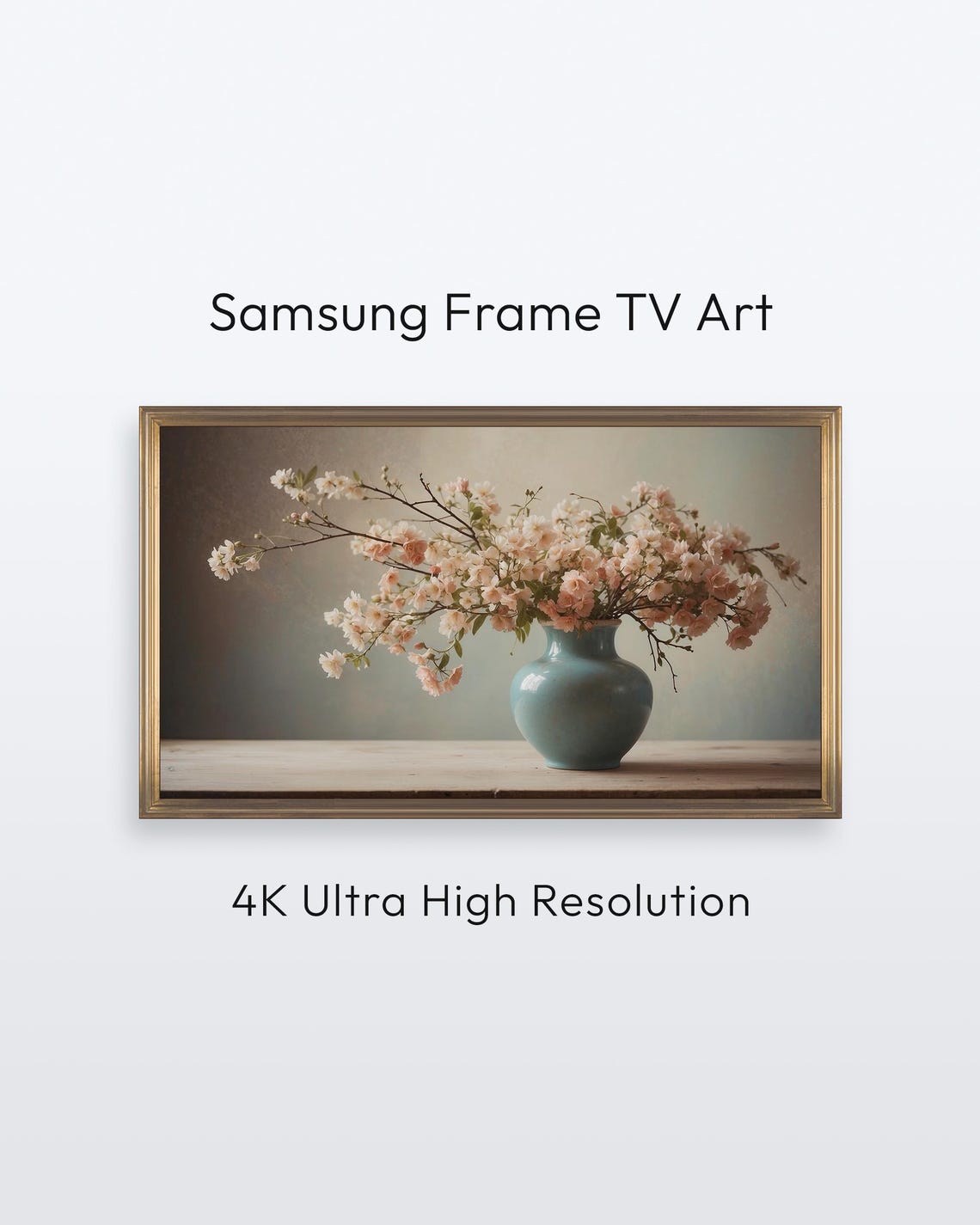 Samsung Frame Tv Spring Art Cherry Blossom Vase Floral Decor 4k Print