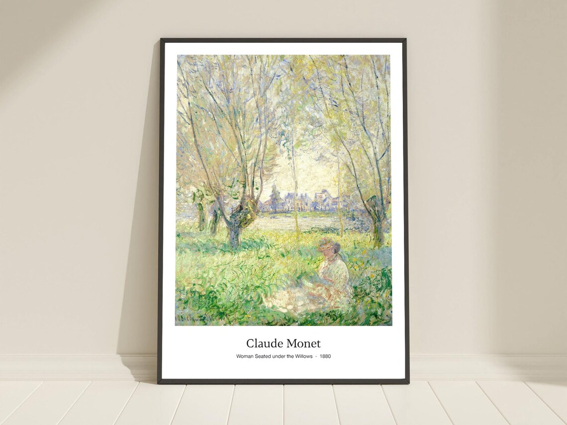 Claude Monet Woman Under The Willows Art Poster Print