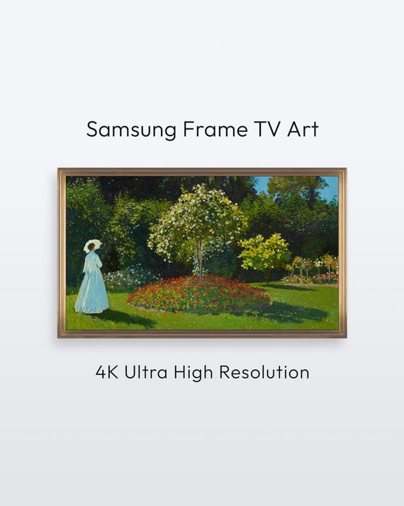 Claude Monet Lady In The Garden Samsung Frame Tv Art 4k Print
