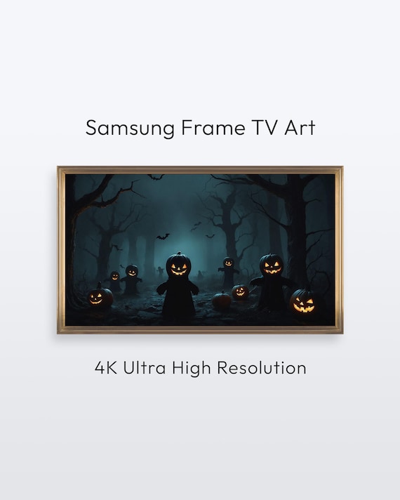 Haunted Pumpkin Forest Halloween Samsung Frame TV Wall Art | Jackolantern