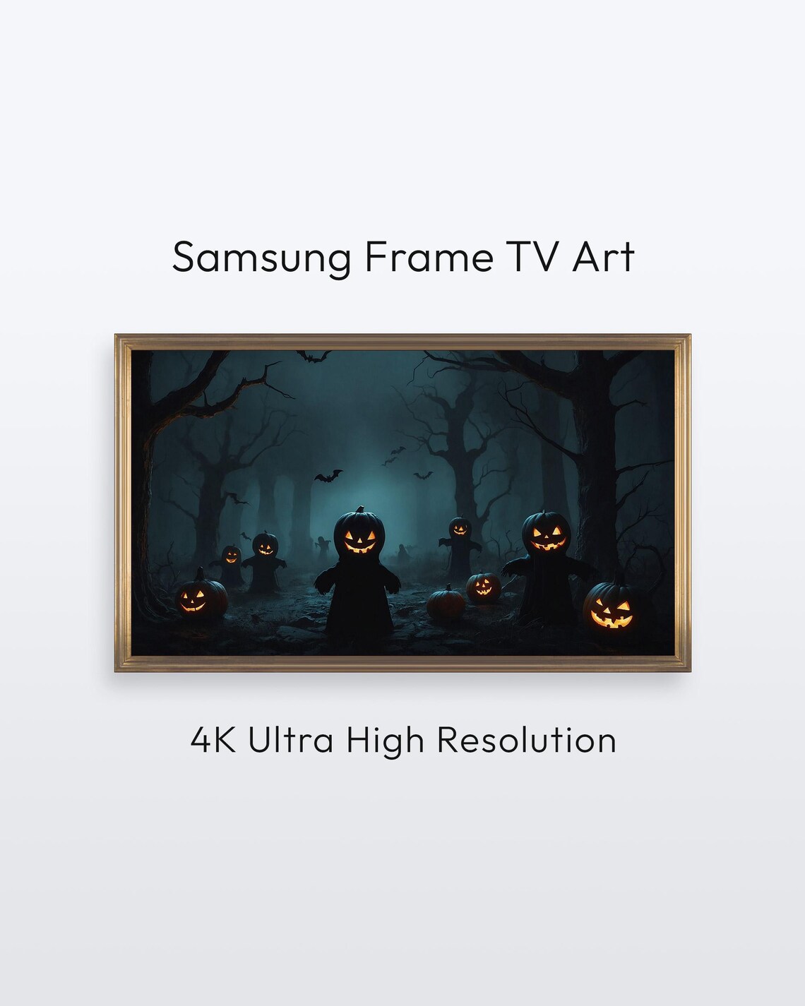 Halloween Art For Samsung Frame Tv Haunted Pumpkin Forest 4k Print