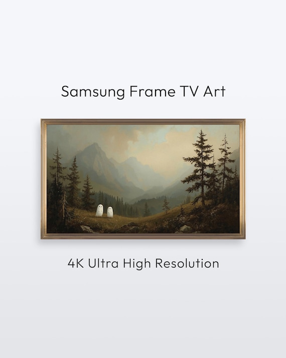 Ghosts In Landscape Vintage Halloween Art For Samsung Frame Tv 4k Print