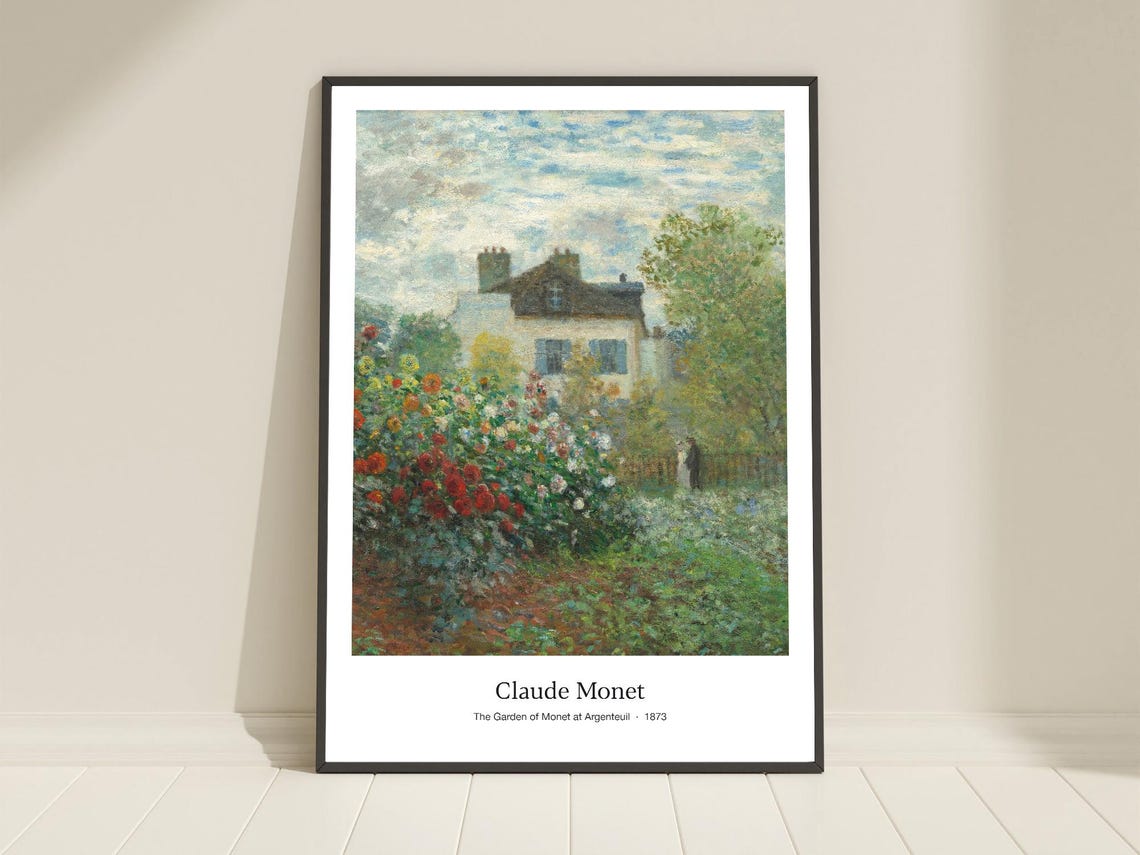 Claude Monet Garden at Argenteuil 1873 Floral Impressionist Poster