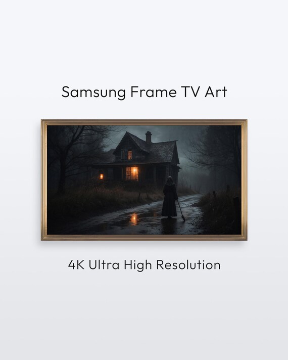 Halloween Art For Samsung Frame Tv Spooky House 4k Print
