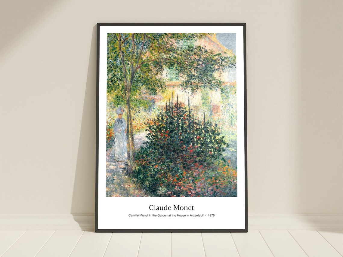 Claude Monet Camille In The Garden Art Poster Print