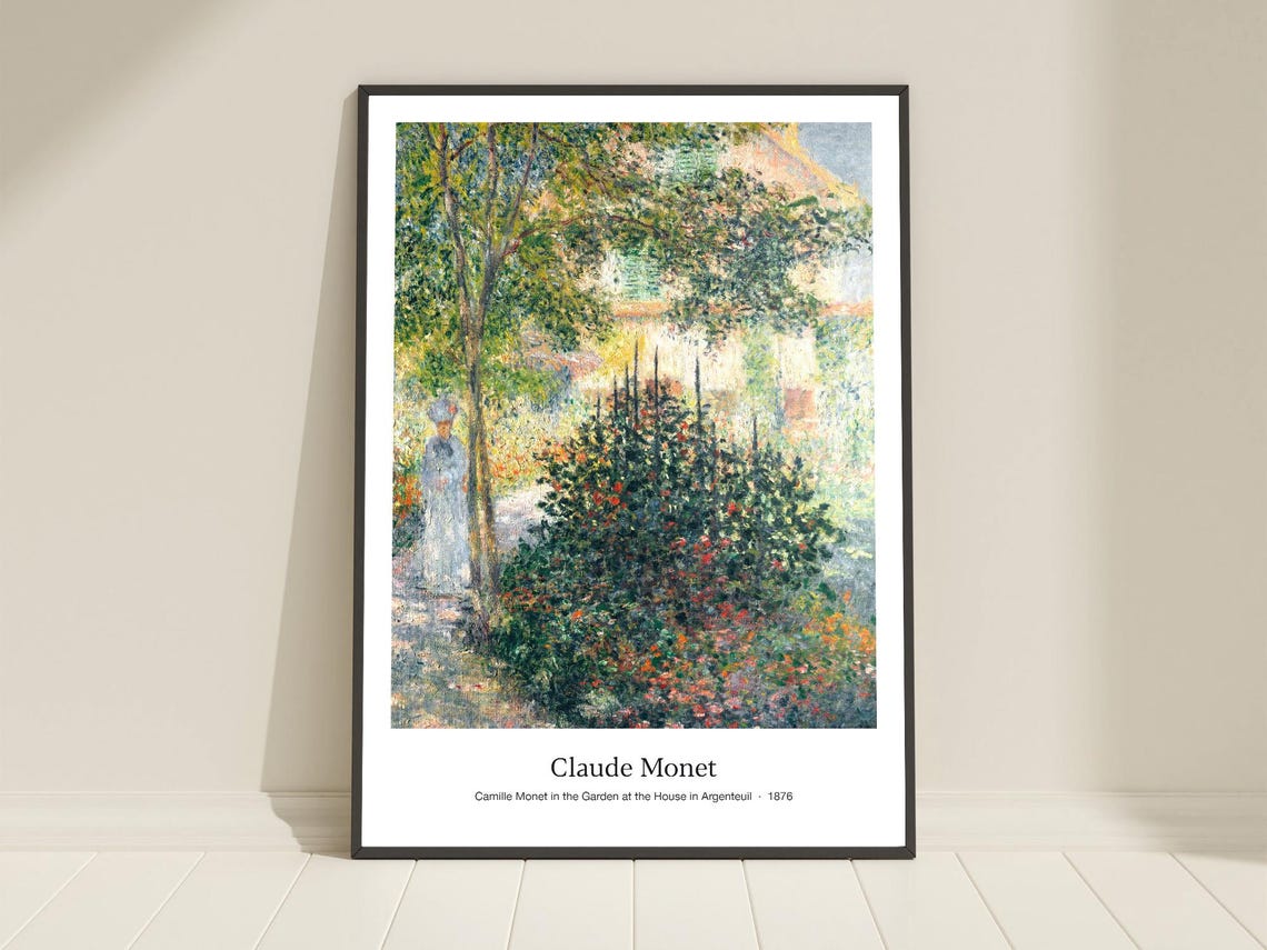 Claude Monet Camille Monet Garden Argenteuil 1876 Classic Art Poster