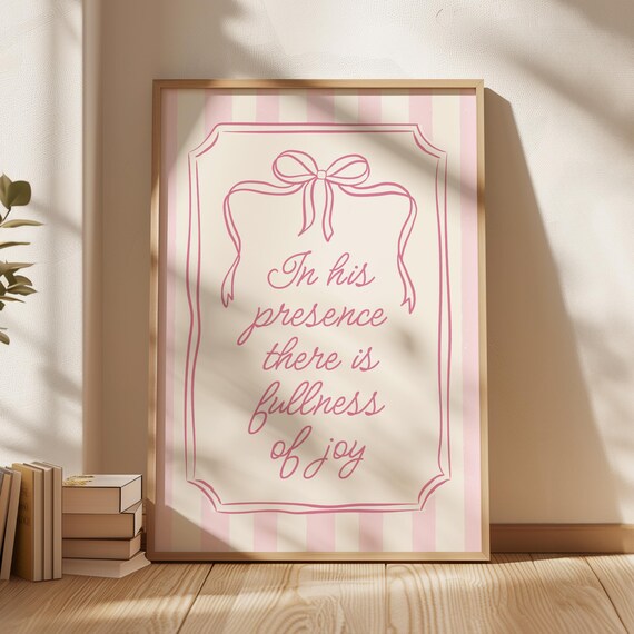 Trendy Christian Wall Art Psalm 1611 Girly Pink Striped Bible Verse Artwork Preppy Girl Nursery Decor New Baby Gift