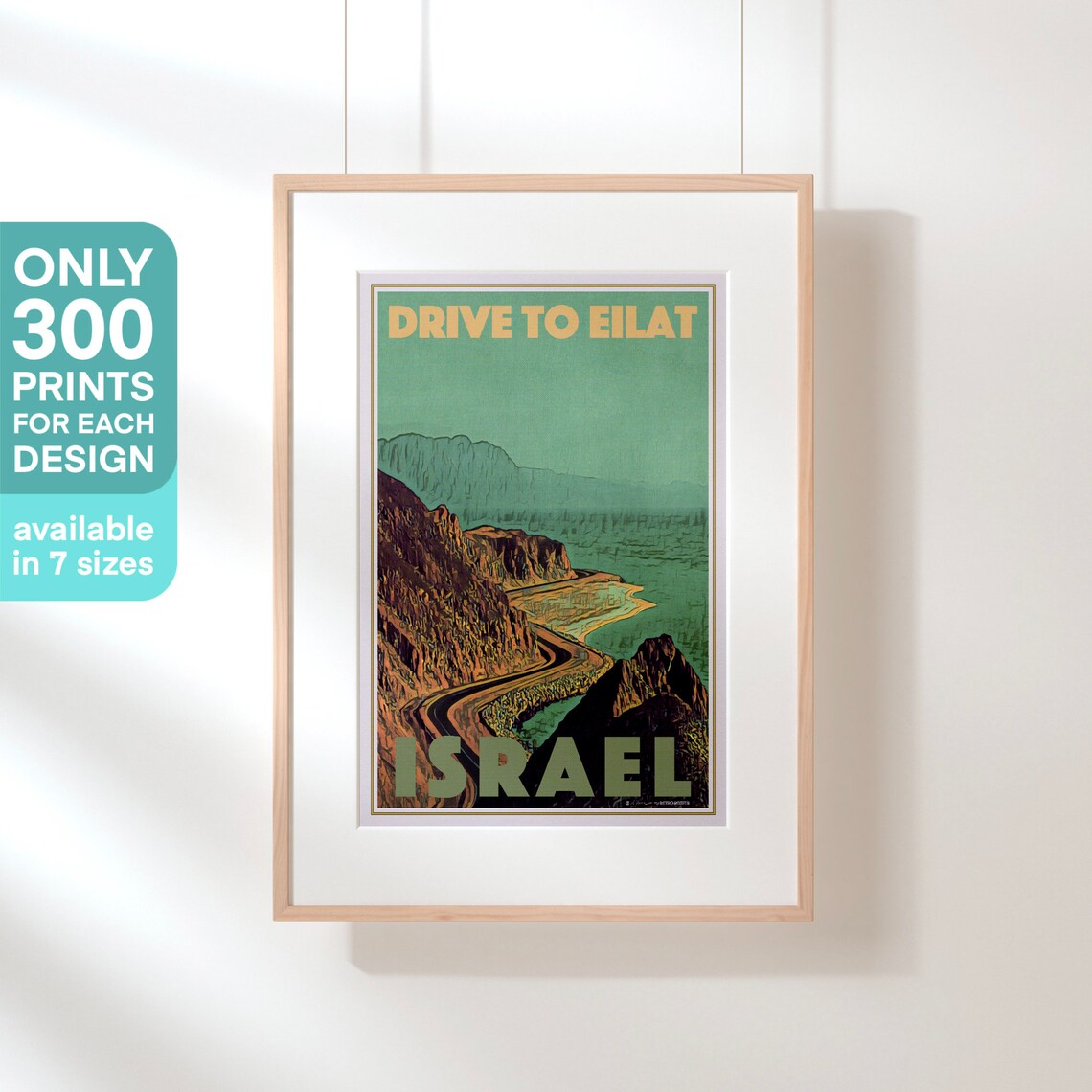 Israel Drive to Eilat Winding Coastal Road Vintage Travel Poster - Image 3