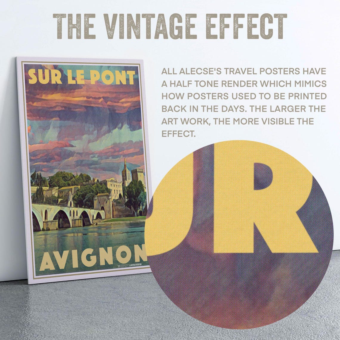 Avignon Poster On The Bridge By Alecse Limited Edition France Travel Poster Of Avignon Vaucluse Poster France Gallery Wall Print - Image 2