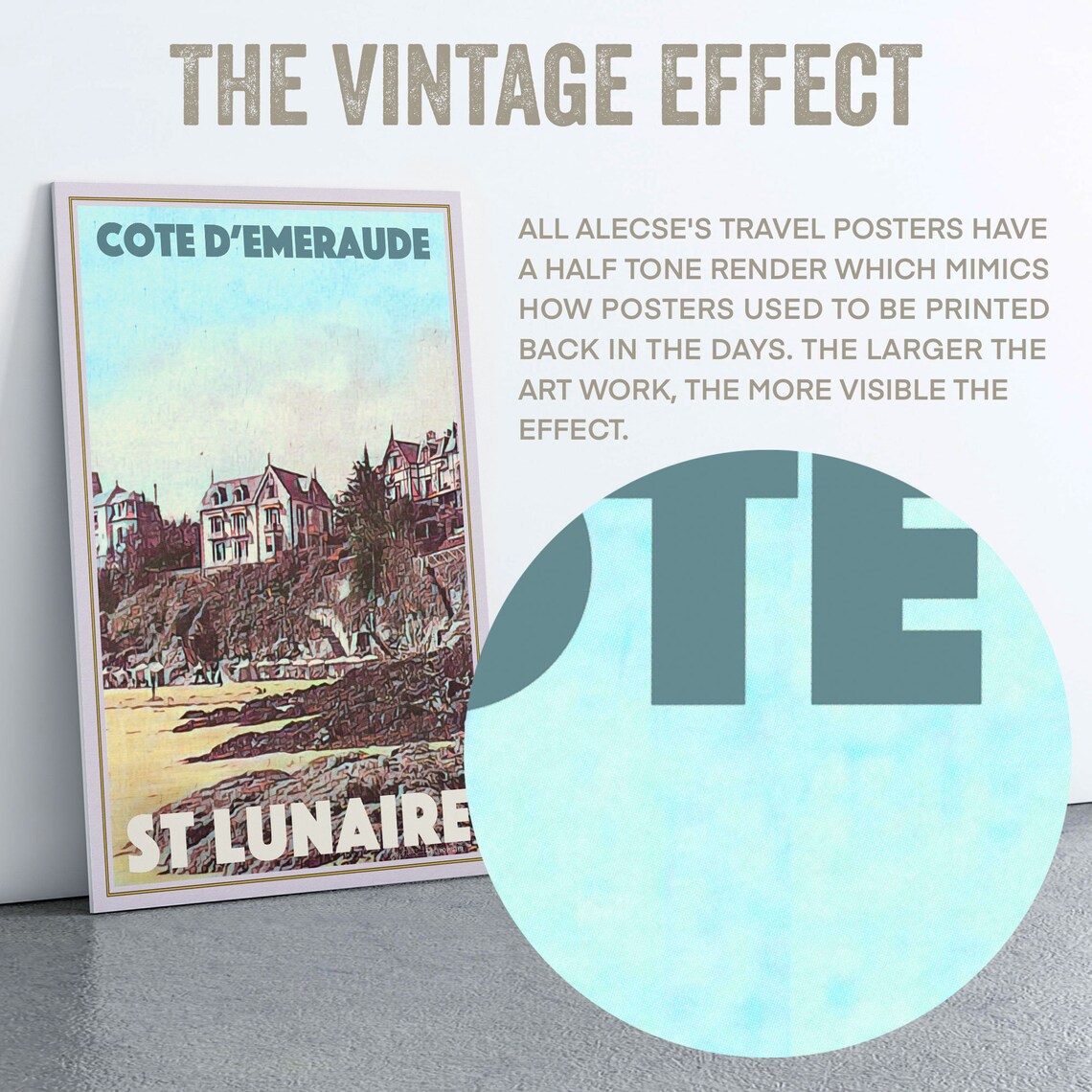 St Lunaire Cote d Emeraude Coastal Villas Travel Poster France - Image 2